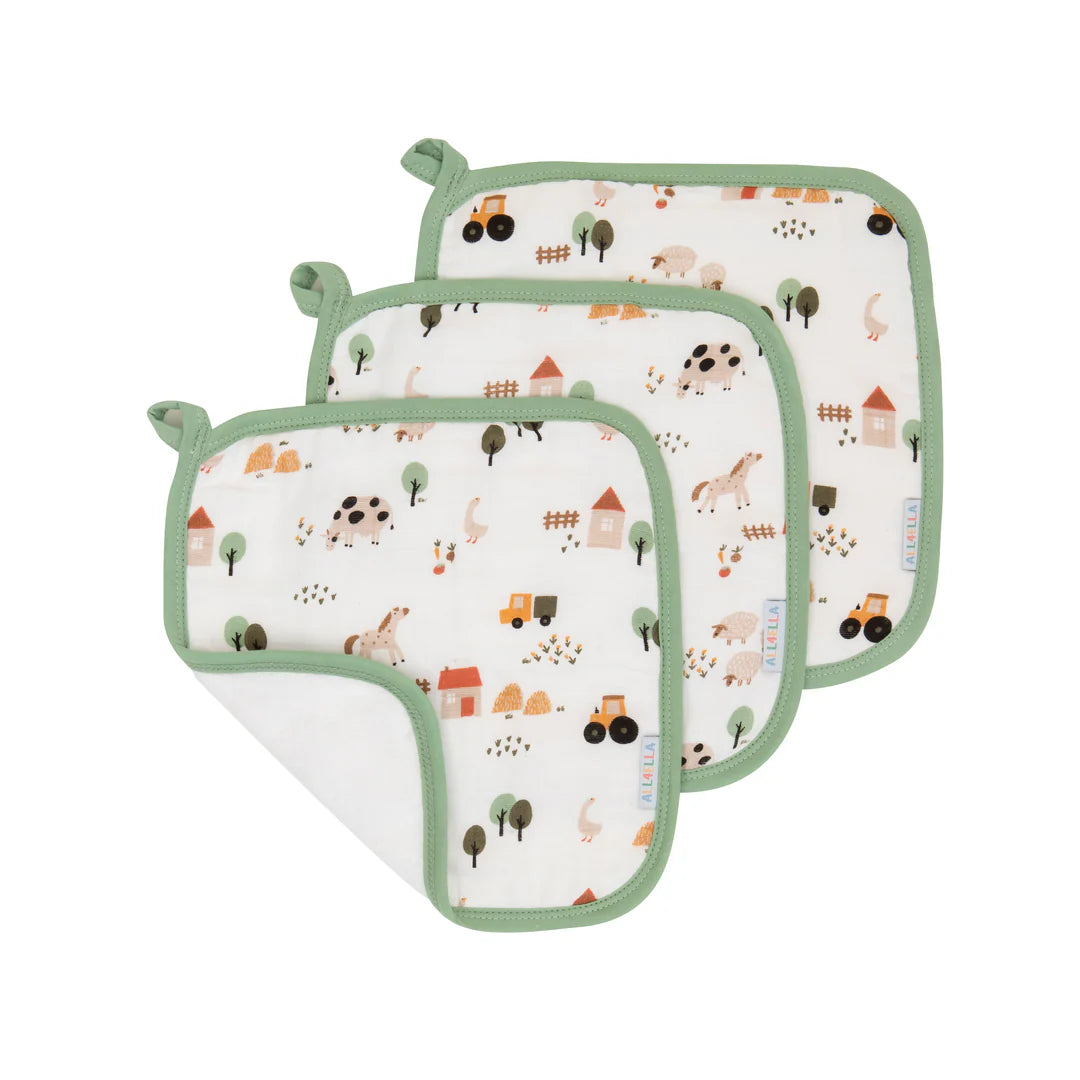All4Ella Organic Wash Cloth - 3pk