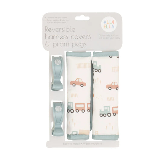 All4Ella Reversible Harness Covers & Pram Pegs