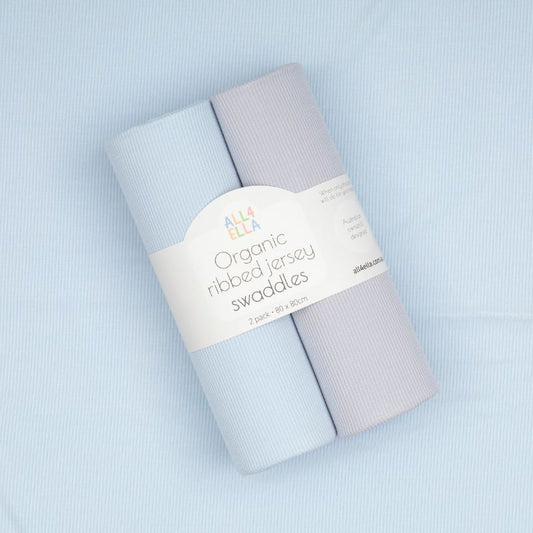 All4Ella Ribbed Jersey Swaddles 2pk