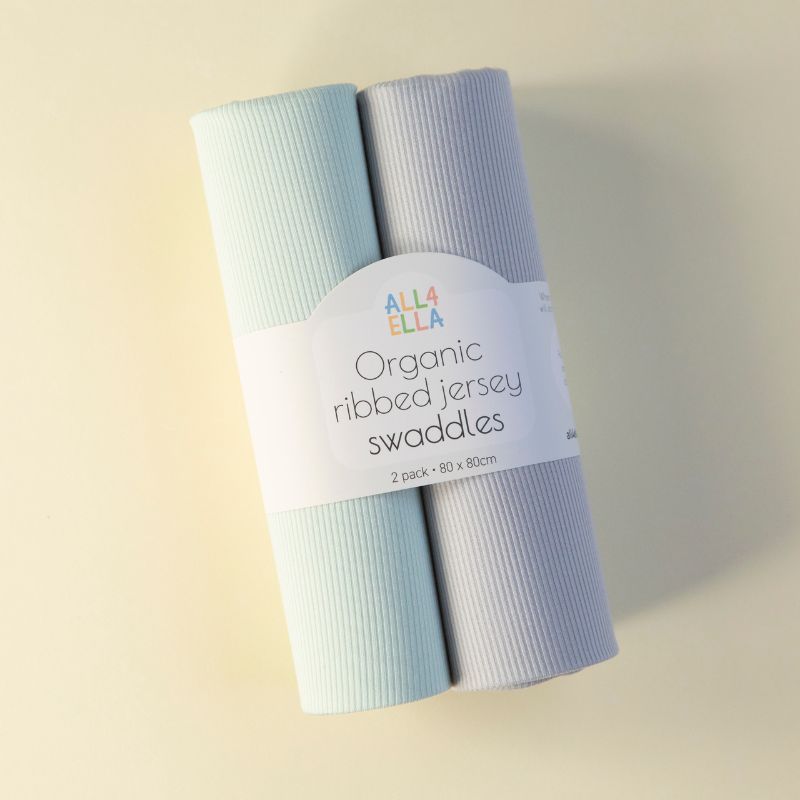 All4Ella Ribbed Jersey Swaddles 2pk