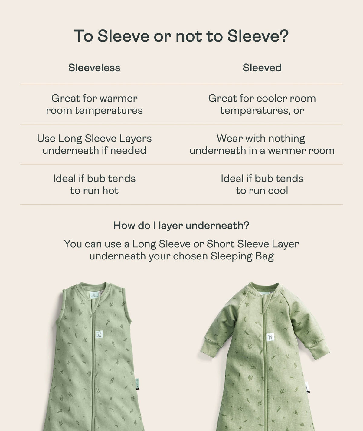 ergoPouch Jersey Sleeping Bag 3.5 TOG - LONG SLEEVE