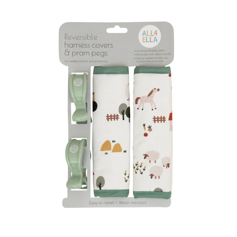 All4Ella Reversible Harness Covers & Pram Pegs