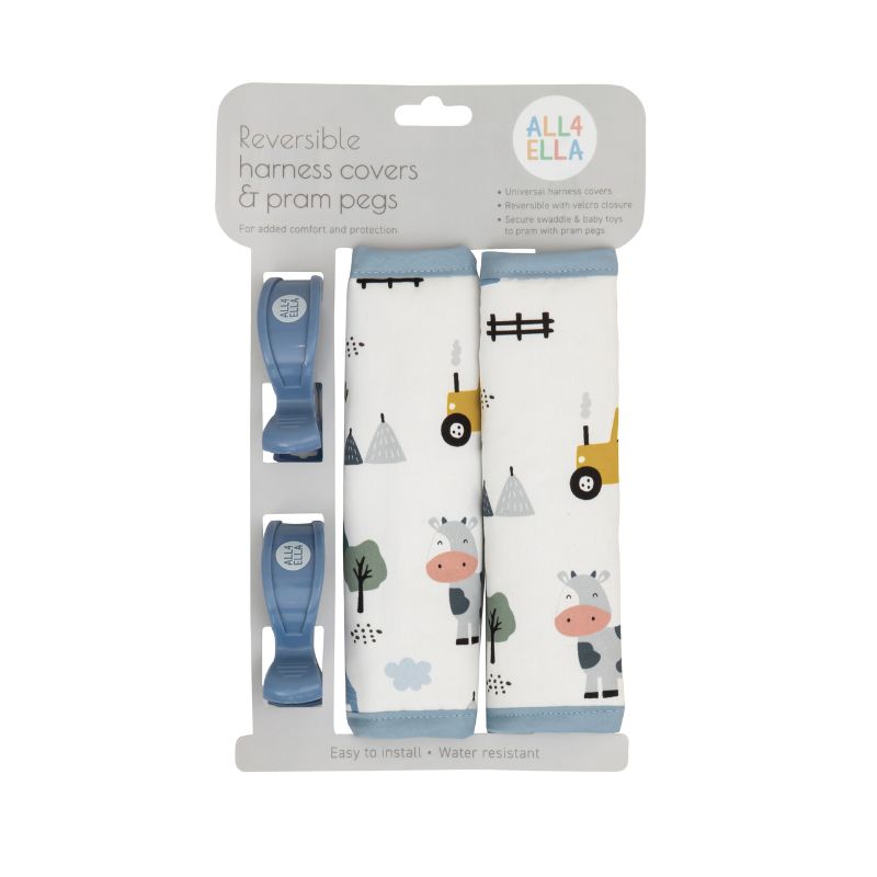 All4Ella Reversible Harness Covers & Pram Pegs