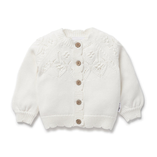 Aster & Oak Ivory White Knit Cardigan