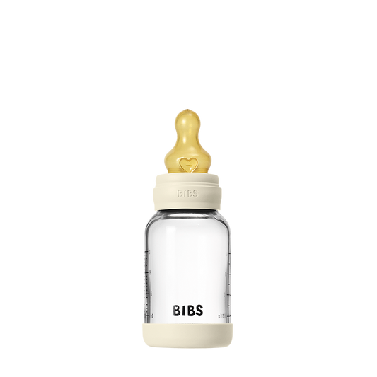 BIBS Baby Bottle Complete Set GLASS - Ivory
