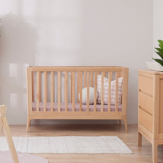 BabyRest AMARA Cot, Mattress, Chest & Library PACKAGE - Beech