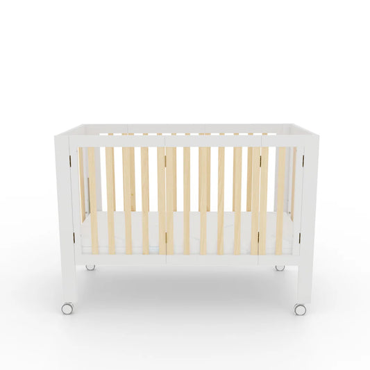 BabyRest DIXIE Folding Cot & Comficore Folding Mattress - White