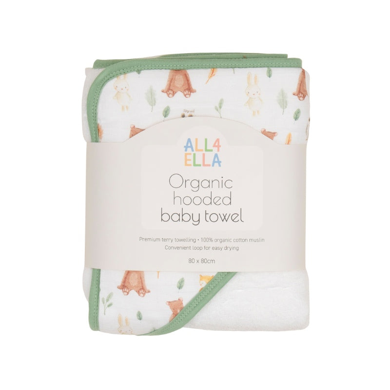 All4Ella Organic Hooded Baby Towel