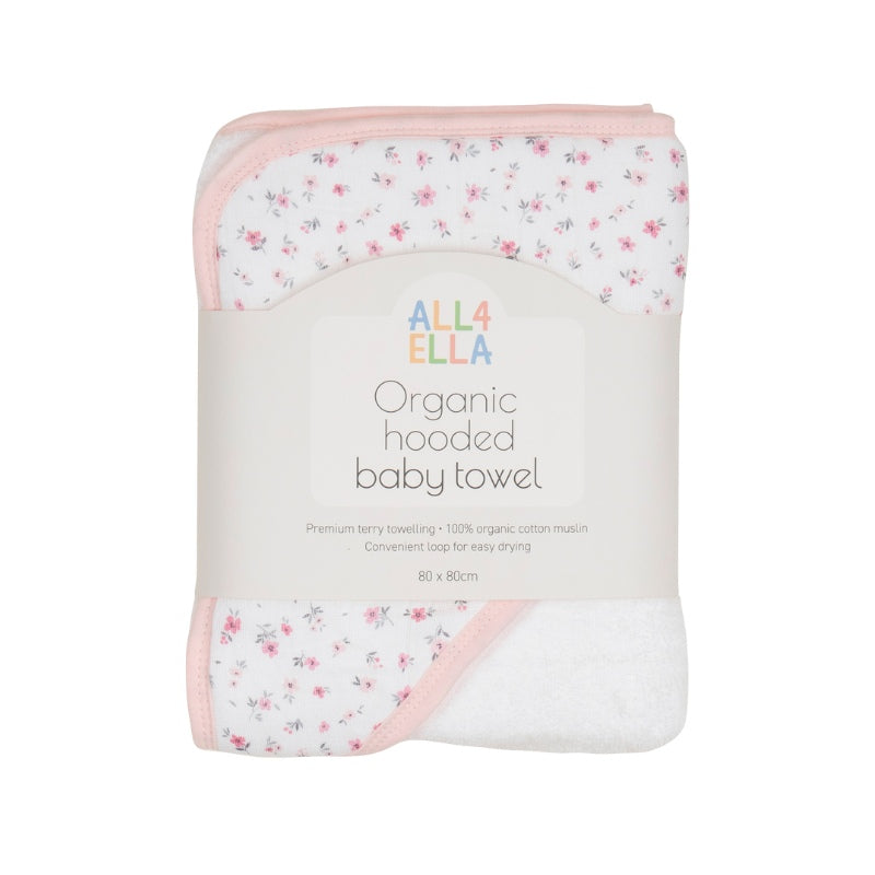 All4Ella Organic Hooded Baby Towel