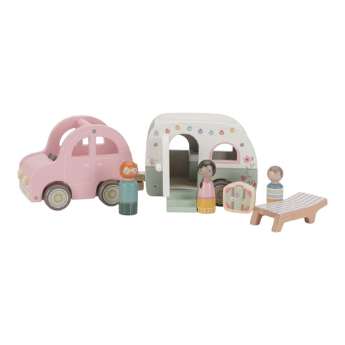 Little Dutch Wooden Toy Car with Caravan