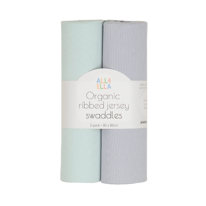 All4Ella Ribbed Jersey Swaddles 2pk
