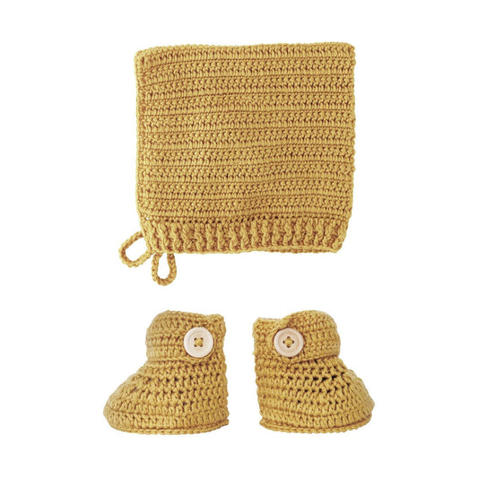 OB Designs Crochet Bonnet & Bootie Set