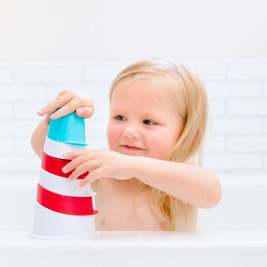 Ubbi Lighthouse Stacking Cups Bath Toy see
