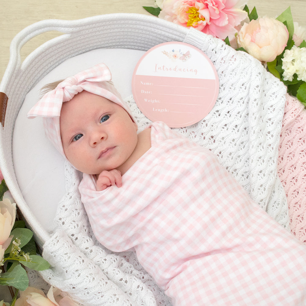 Living Textiles Hello World Gift Set - Pink Gingham