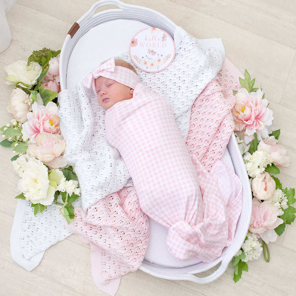 Living Textiles Hello World Gift Set - Pink Gingham