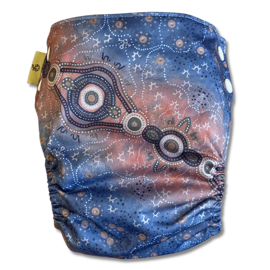 Earthside Eco Bum 'Nangari - To Sleep' OSFM Side Snapping Cloth Nappy