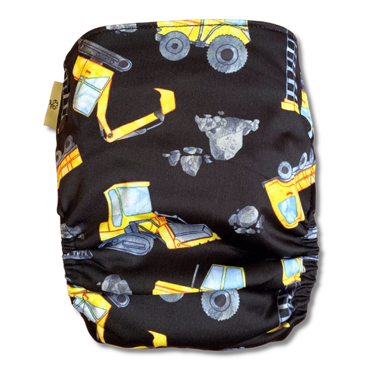Earthside Eco Bum 'Digger Daze' OSFM Side Snapping Cloth Nappy